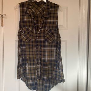 Rock & Republic Sleeveless V-neck button down.